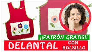 Cómo hacer 1 DELANTAL de BOLSILLO con APLIQUES  FÁCIL [upl. by Oetam651]