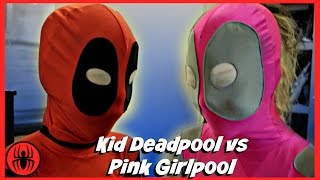 Kid Deadpool vs Pink Girlpool Superheroes fun in real life comic  Meet pink girlpool Superhero Kids [upl. by Nunciata376]