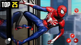 Top 25 Best Spiderman Games for Android amp iOS in 2024  High Graphics New Spiderman Games for Mobile [upl. by Warfourd]