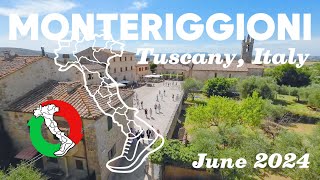 Medieval walled town in Tuscany  Monteriggioni 🇮🇹 Italy walking tour [upl. by Itnaihc]