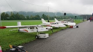 RC Turbo Prop Pilatus PC6 and 2x very big Cessna 310 Crazy flowen [upl. by Minerva]