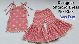 Very Easy Baby Sharara Dress Cutting and StitchingDesigner Baby Girl Dress Cutting and stitching [upl. by Burke]