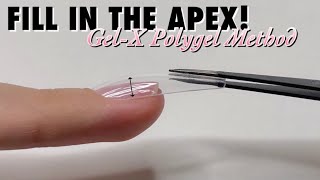 The EASIEST Way To Fill In The Apex Of Gelly Tips Full Cover Nail Tips Aprés POLYGEL Dupe Method [upl. by Etnecniv]