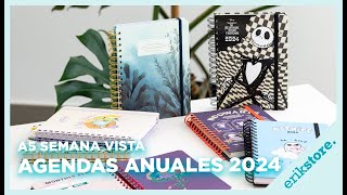 Agendas Anuales 2024  A5 Semana Vista  ErikStore [upl. by Lipson]