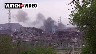 Russia intensifies bombing of steel plant in Mariupol Ukraine [upl. by Treblah]