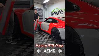 Wrapping Kyrie Irving Porsche GT3 in Supergloss Hot Rod Red 🏀💯 asmr asmrsounds wrap porsche [upl. by Newcomb155]