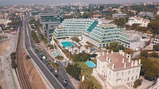 Aerial view  Hotel Cascais Miragem in Cascais Portugal  Drone Footage [upl. by Yehtomit616]