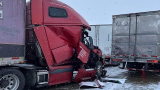 Wyoming I80 Black ice Pile up on interstate 80 [upl. by Alimrahs665]