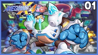 Megaman X4 01  Sky Lagoon amp Frost Walrus No Commentary [upl. by Igic]