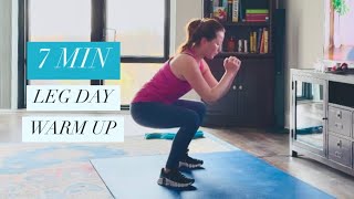 7 MIN LEG DAY WARM UP ROUTINE dynamic stretching hip openers amp glute activation [upl. by Arocat]