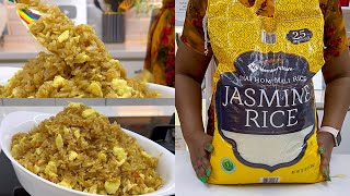 HOW TO COOK JASMINE RICE THE EASIEST WAY  EGG STIR FRIED RICE  DIARYOFAKITCHENLOVER recipes [upl. by Blanchette407]