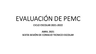 EVALUACIÓN PEMC [upl. by Donadee]