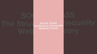 Social class The Structure of Inequality I Weberian Theory [upl. by Nibuz]