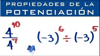 Propiedades de la potenciación  Cociente de potencias con bases iguales [upl. by Valeda]