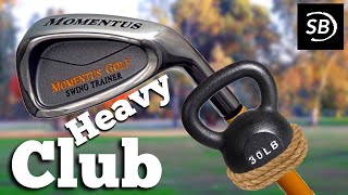 Weighted Golf Club Challenge  Momentus Swing Trainer  SBC Golf [upl. by Naujuj]