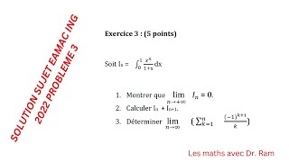 Solution du probleme 3 concours EAMAC 2022 Ing [upl. by Marietta]