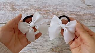 How to Make Easy NoSew Ribbon Bow for Hair or Other Crafts  Grosgrain Sailor Bow ribbonbow [upl. by Ayet]