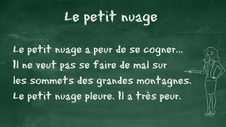 Le petit nuage  Dictée à thème CE1 7 à 9 ans FLE begginer Learn french [upl. by Marka]