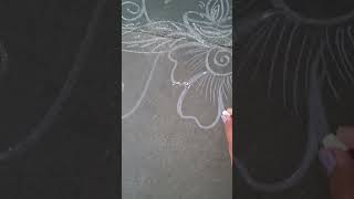 Diwali rangoli with chalk Daily rangoli part 6 [upl. by Pansy]