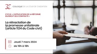 La rétractation de la promesse unilatérale article 1124 du Code civil [upl. by Sigrid]