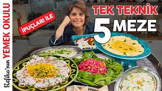 1 TEKNİK 5 MEZE 🤩 YILBAŞI SOFRASI MEZE ÇEŞİTLERİ Havuç Tarator Yoğurtlu Kereviz ve Pancar Mezesi [upl. by Tnairb]