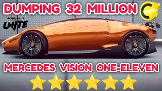 Asphalt UNITE  MERCEDES VISION ONE ELEVEN  Dumping 32 Million Credits for 6⭐ Upgrades [upl. by Ylle]