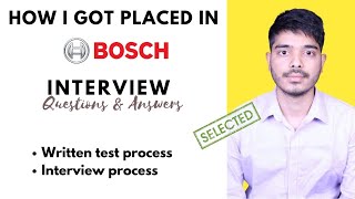 Bosch latest interview experience  Bosch interview questions amp answers  Robert bosch  RBEI [upl. by Auhsuoj]