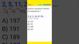 RACIOCÍNIO LÓGICO  Você consegue descobrir a lógica dessa sequência🤔 [upl. by Corny]