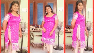 New model designer Kurthi designer Karthika cutting and stitching krishnaponnamvlogs [upl. by Yenffad634]