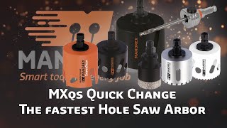 Mandrex MXqs Quick Change Release Hole Saw Arbor Mandrel System [upl. by Verlee]