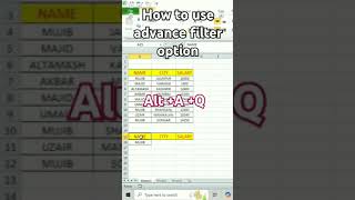 Advance filter in Excel  how to use advance filter  excelsolution exceltips excel exceltrick [upl. by Emoreg]