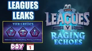 Leagues leaks Day 1  Tier one relics review Raging echoes OSRS [upl. by Tumer]