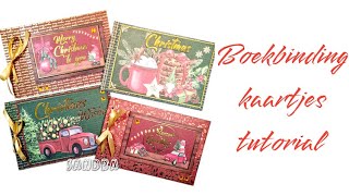 Kerstkaartjes met een blok van craftsensations  tutorial bookbindingcards [upl. by Ahsyas855]