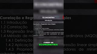 Introdução à Econometria Correlação e Regressão Linear econometria economia estatistica [upl. by Vachil416]