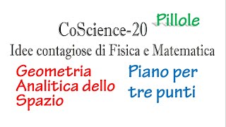 Geometria Analitica dello Spazio Equazione del Piano Passante Per Tre Punti [upl. by Josepha]