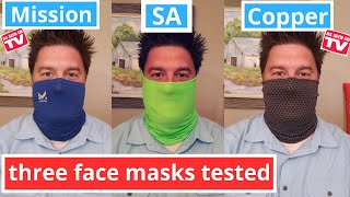 😷 Mission Cooling Mask vs Copper Fit Mask vs SA mask 3 gaiter masks tested 😷 174 [upl. by Romonda]