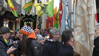 Corteo dei componenti in piazza Ottinetti  Carnevale Ivrea 2024 [upl. by Sellers]