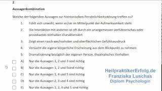 Heilpraktiker Psychotherapie Lerntipp Die histrionische Persönlichkeitsstörung nach ICD10 [upl. by Yv]