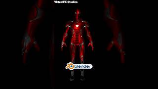 Ironman Nanotech Effect Animation In Blender 3D  shorts [upl. by Maryrose]