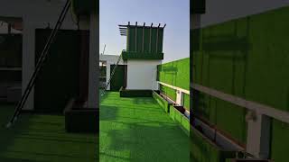 Terrace Garden Makeover  Garden Design with artificial Grass  artificial grass installation [upl. by Chelsy]