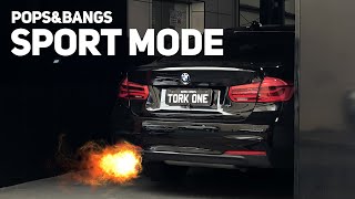 BMW 320i com Pops and Bangs APENAS no modo Sport Remap Tork One SHORTS [upl. by Cargian]