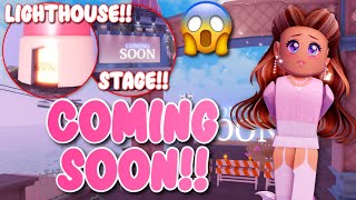 ALL THE COMING SOON SIGNS IN DIAMOND BEACH  Royale High Update amp Tea [upl. by Sivatco29]