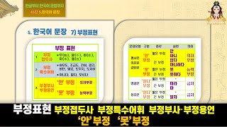 46강 부정표현 부정접두사 부정특수어휘 부정부사·부정용언 ‘안’부정 ‘못’부정 한글부터 한국어 문법까지 5 한국어 문장 7부정표현 [upl. by Yesdnil]