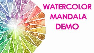 Watercolor Painting Mandala Demo [upl. by Inittirb]