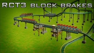 RCT3  How To Use Block Brakes on Roller Coasters [upl. by Aleekahs]