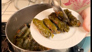 Koupepia  Cypriot Greek Stuffed Grape Leaves  Art of the home  Garden to table [upl. by Novyak]