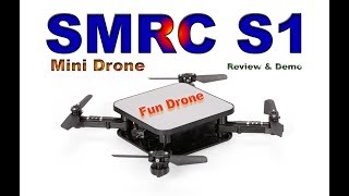 SQUARE FOLDABLE MINI DRONE  SMRC S1  Review amp Demo [upl. by Ahseym]