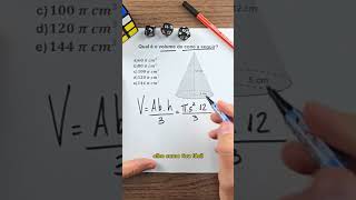 Qual é o volume do cone matematica concurso concurseiro educacao [upl. by Idonna]