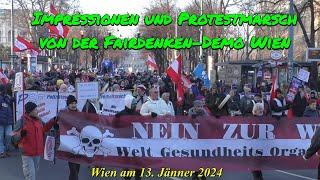 1312024 FAIRDENKENDEMO WIEN  IMPRESSIONEN und KOMPLETTER DEMOZUG 3fache Geschwindigkeit [upl. by Corin]