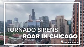 July 12 Illinois storms Tornado sirens sounded across Chicago [upl. by Revkah]